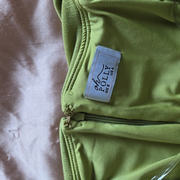 Oh Polly Lime Green Off-Shoulder Dress - Picture 5 of 9